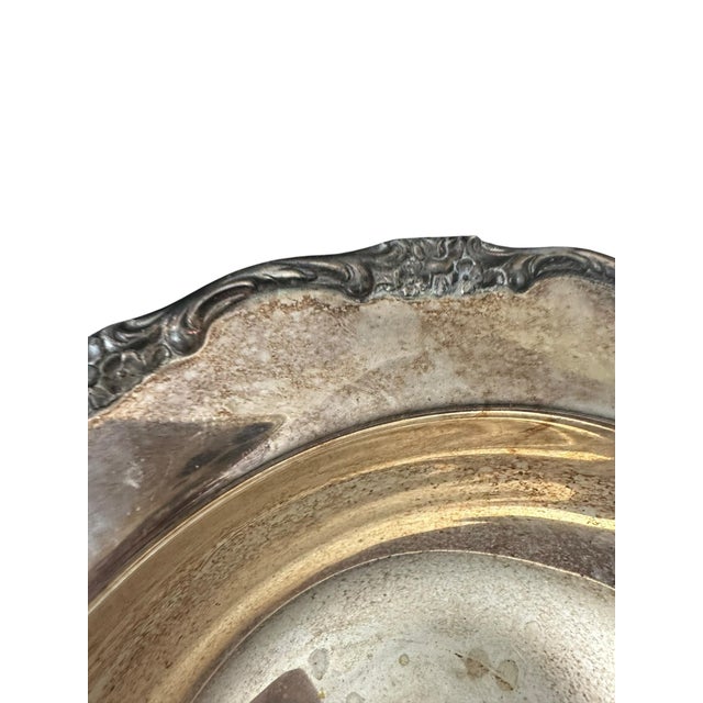 Metal Antique Silverplate Bowl With Claw Feet For Sale - Image 7 of 8