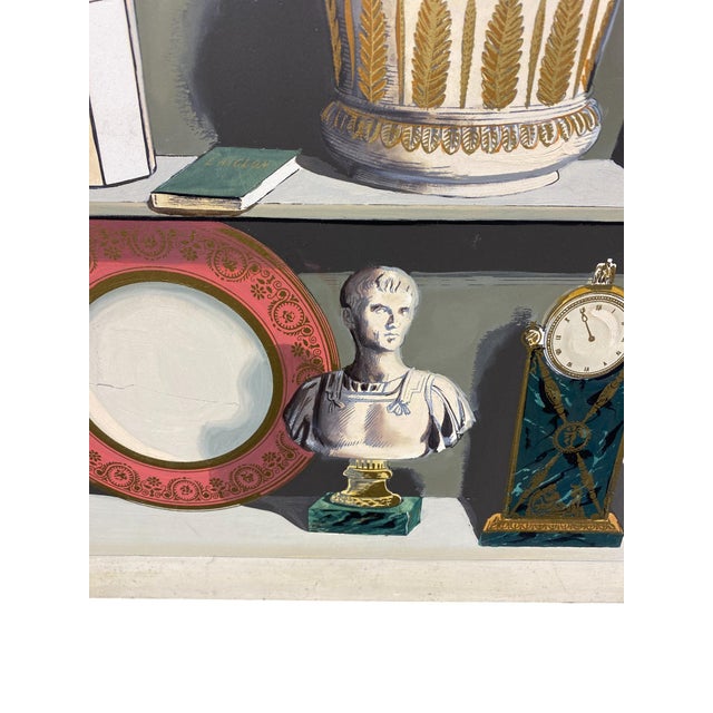 Stunning Palladio Italian Trompe L’Oeil Hand-Painted Wood Panel For Sale - Image 9 of 16