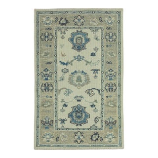 Turkish Oushak Rug 3'x 4'8" #7702 For Sale