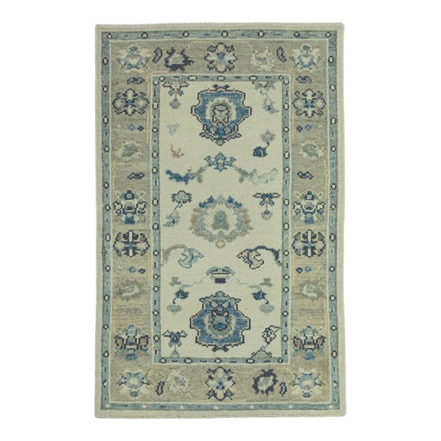 Turkish Oushak Rug 3'x 4'8" #7702 For Sale