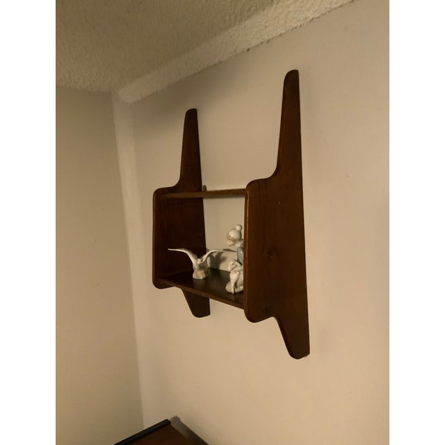 1925 Arts & Crafts Folk Art Sculptural Two-Tier Wood Wall Shelf With Provenance For Sale - Image 9 of 11