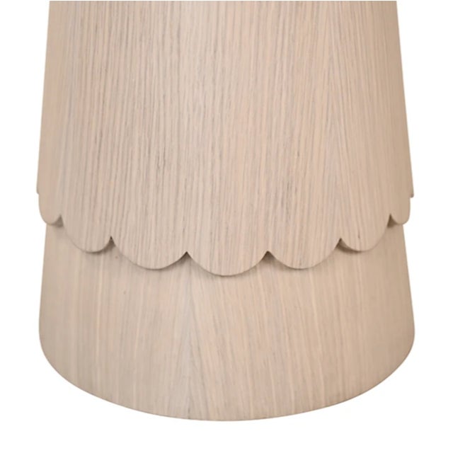 Not Yet Made - Made To Order Matthew Izzo Home Valencia White Oak Scalloped Edge Drink Table For Sale - Image 5 of 6