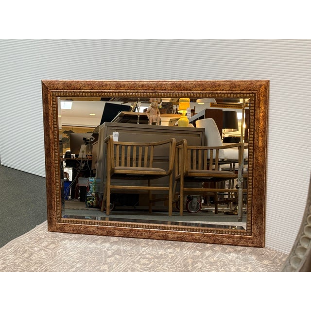 Vintage Style Faux Finish Dentil Frame Wall Mirror For Sale - Image 9 of 12
