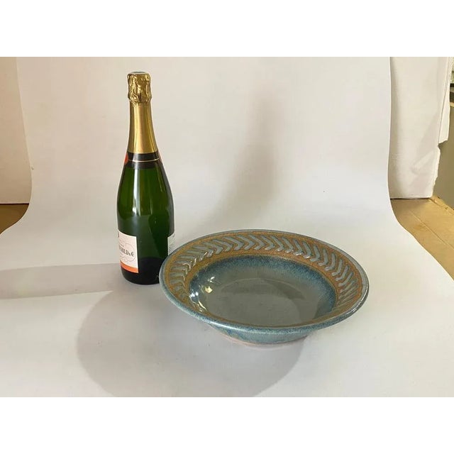 Ceramic Scandinavian Stoneware Bowl Enameled, 1960s For Sale - Image 7 of 8