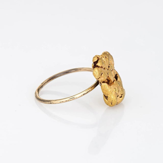 Victorian Antique Victorian Gold Nugget Conversion Ring 14k Vintage Mined Jewellery Estate size 5.5 For Sale - Image 3 of 5