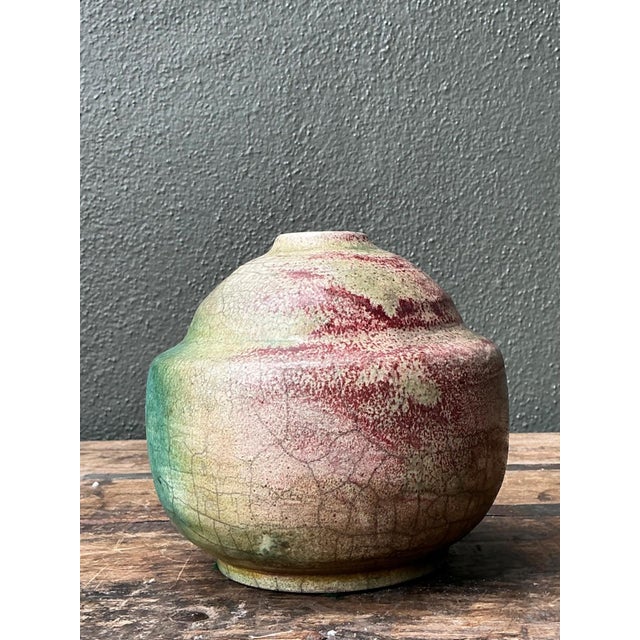 Late 20th Century Vintage Abstract Glazed Ceramic Vessel For Sale - Image 5 of 12