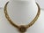 Contemporary Miriam Haskell Gold-Tone Adjustable Curb-Link Chain and Coin Medallion For Sale - Image 3 of 11