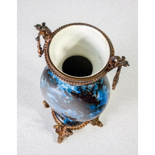 Blue Hand-Painted Ceramic Vases, 1800s, Set of 2 For Sale - Image 8 of 9