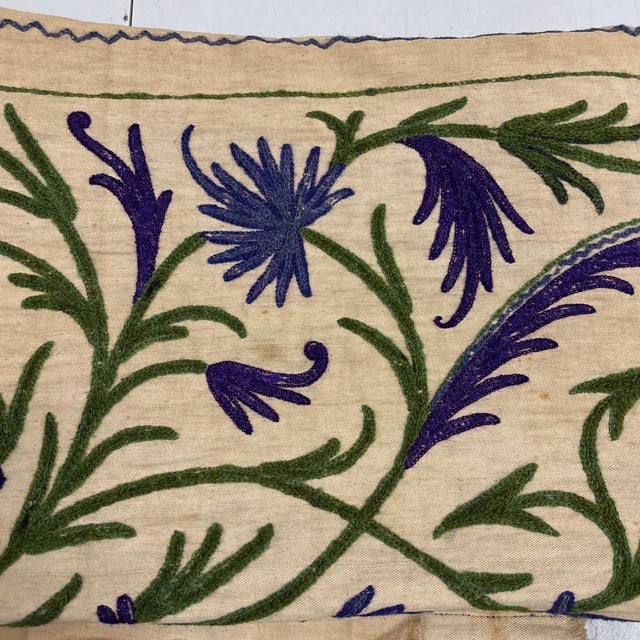 Textile Vintage Tree-of-Life Style Large Suzani Textile Embroidered Wall-Hanging For Sale - Image 7 of 7