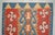 Flat Weave Kilim Rug, Vintage Oushak Rug Village Wool, Red Gold Blue Geometric, 3x4 Ft Approx For Sale - Image 9 of 16