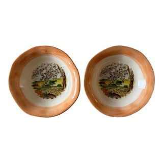 Vintage Italian Hand Painted Pasta Bowls by Ceramiche Tadinate - a Pair For Sale