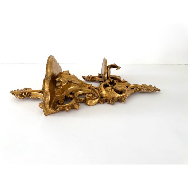 Italian Florentine Double Shelf Wall Bracket For Sale - Image 4 of 14