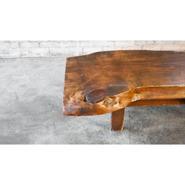 Vintage Primitive Live Edge Bench Rustic For Sale - Image 12 of 18