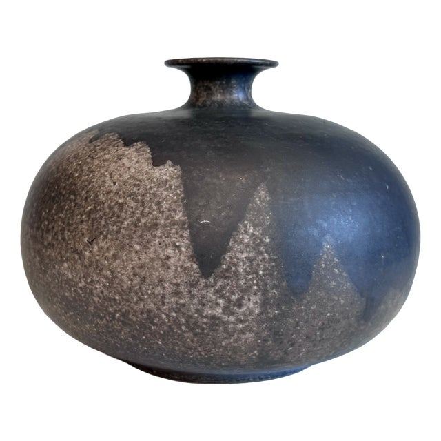 High-Fired Ceramic Vase with Smoke Glaze, Thuringia, Germany, 1970s For Sale