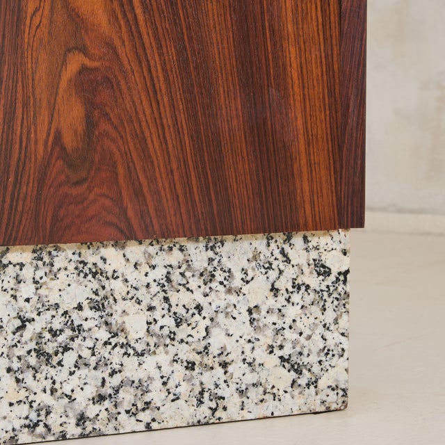 Brown French Rosewood + Granite Triangular Coffee Table, 1940s For Sale - Image 8 of 11