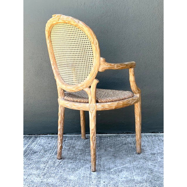 Vintage Faux Bois Arm Chair For Sale In West Palm - Image 6 of 12