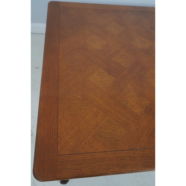 Baker French Louis XV Oak Parquetry Extension Dining Table For Sale - Image 9 of 18