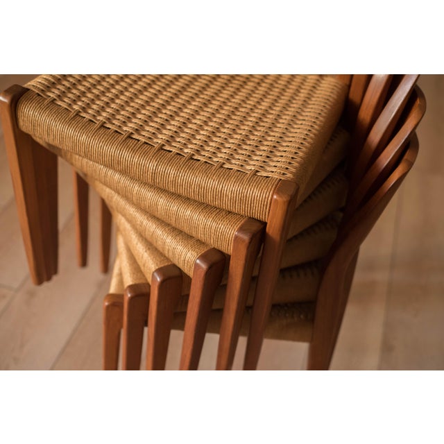 Mid century modern dining chairs model no. 71 designed by Niels Otto Møller for J.L. Møller Møbelfabrik, made in Denmark....