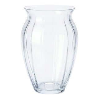 Fluted Glass Vase with Stylized Silhouette, 1960s For Sale