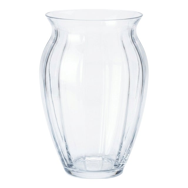 Fluted Glass Vase with Stylized Silhouette, 1960s For Sale