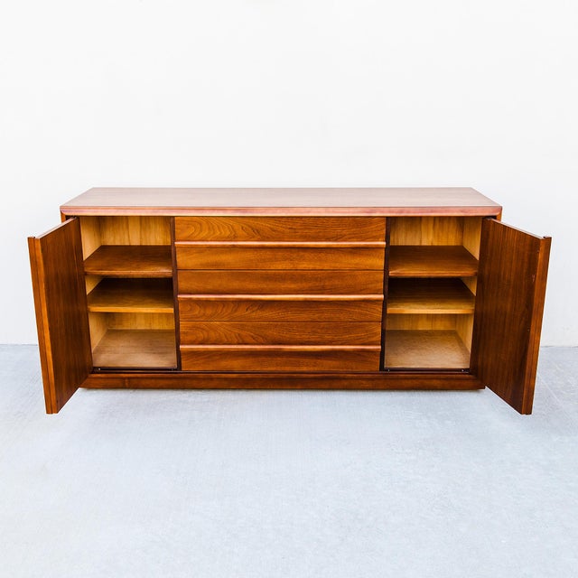 Restored Mid Century Modern Walnut Sideboard by Robsjohn-Gibbings for Widdicomb For Sale - Image 15 of 16