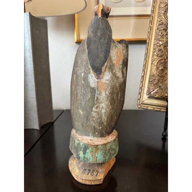 Printmaking Materials Antique Hand-Carved Polychrome Santos Figure – 12" Tall For Sale - Image 7 of 7