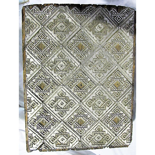 Antique Wallpaper-Print Steel End Table For Sale - Image 4 of 5