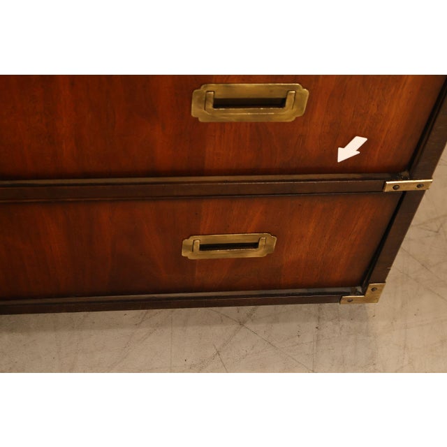Lane Campaign Style Walnut Chest Of Drawers For Sale - Image 13 of 18