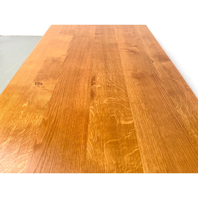 Large Brutalist Dining Table in Oak, 1970s For Sale - Image 9 of 18