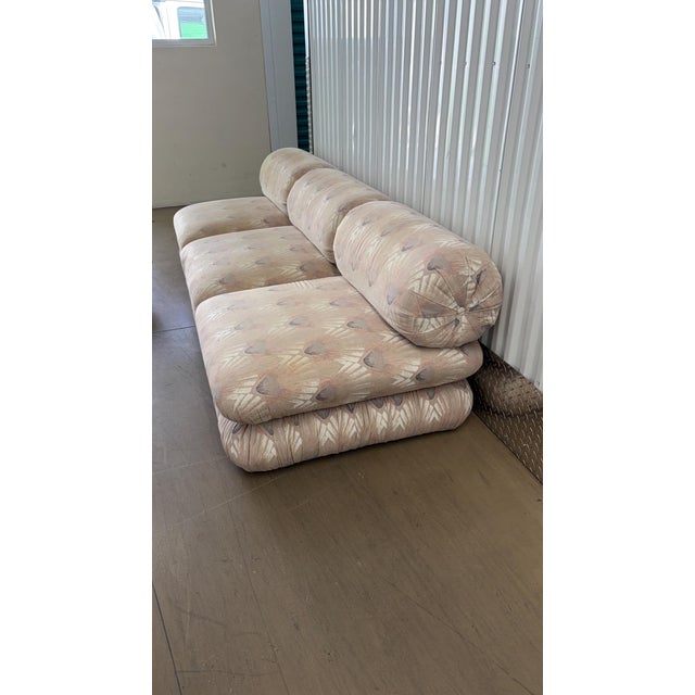 This is a unique sofa by Weiman circa 1970s early 80s. We have a matching chair. This is a sofa you will not find again....