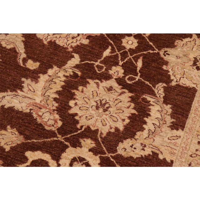 Classic Ziegler Brown Beige Hand-Knotted Wool Rug - 8'2'' X 9'8'' For Sale In New York - Image 6 of 8