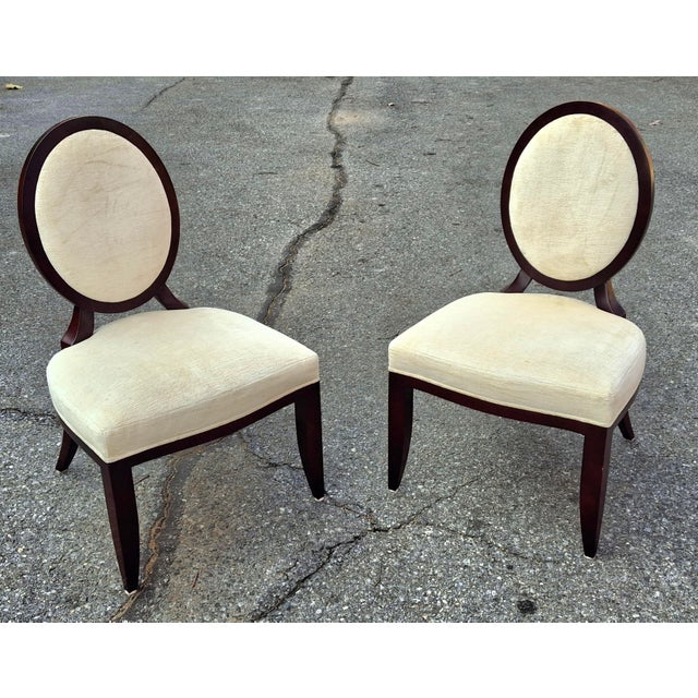 Cream Barbara Barry Collection for Baker Furniture Oval X-Back Dining Side Chair For Sale - Image 8 of 18
