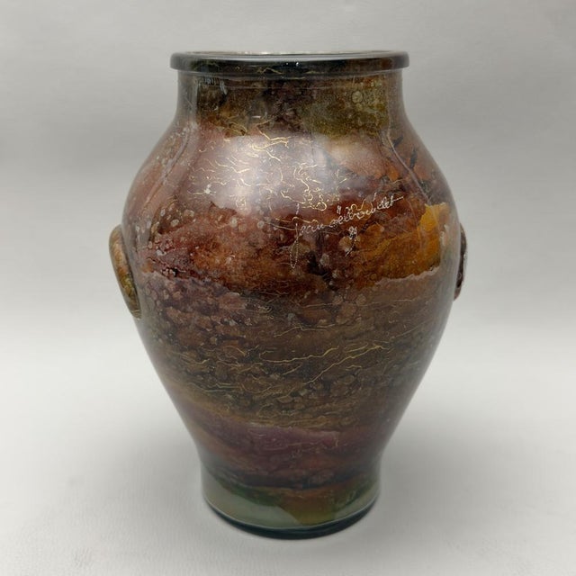 Artistic Glass Vase by Jean Noël Bouillet, 1980s For Sale - Image 4 of 15