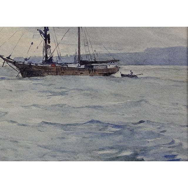 Charles Adderton, Norwegian Barques at Anchor, Lyme Bay, Devon and Dorset, 1890s-1910s, Watercolor For Sale - Image 9 of 18