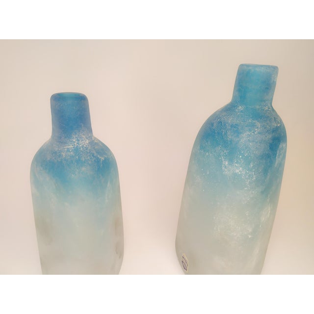 Turquoise Murano Glass Bottles from Cenedese, 1970s, Set of 2 For Sale - Image 8 of 8