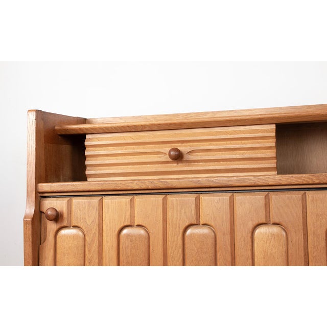 1960s Large Sideboard in Oak and Danikowski Ceramics by Guillerme et Chambron for Votre Maison, 1960s For Sale - Image 5 of 18