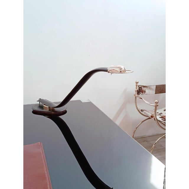 Cobra Leather Desk Lamp by Traso Milano, 1988 For Sale - Image 3 of 16