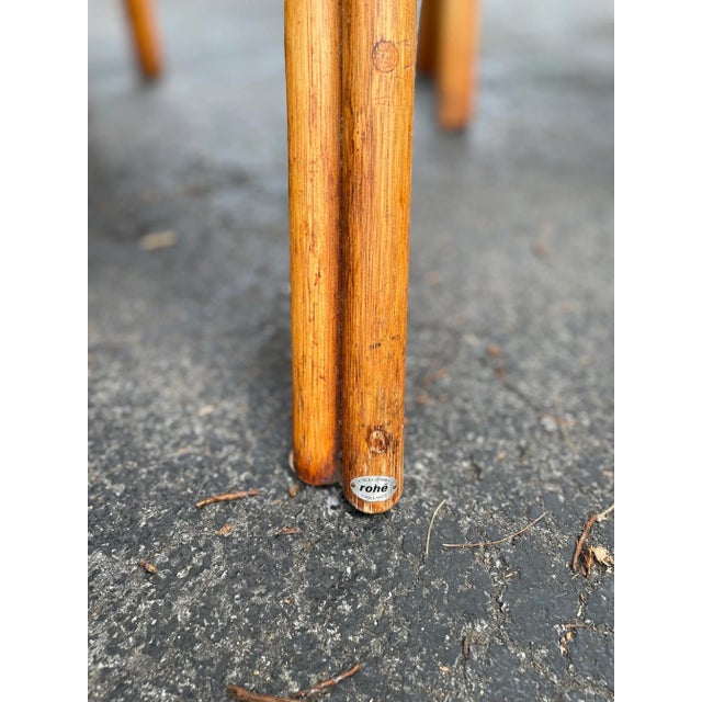 1970s Rattan Dining Chairs by Axel Enthoven With Mackenzie Childs Fabric - Set of 6 For Sale - Image 10 of 12