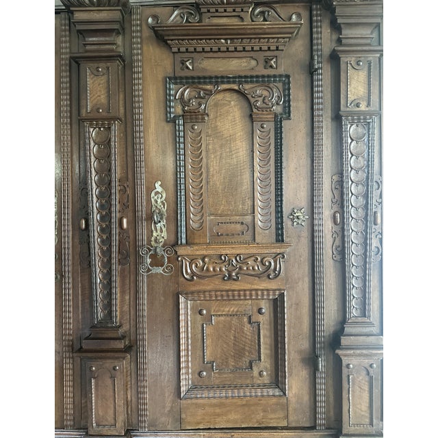 Late Renaissance Museum-Quality Facade Wardrobe, 1620s For Sale - Image 11 of 16