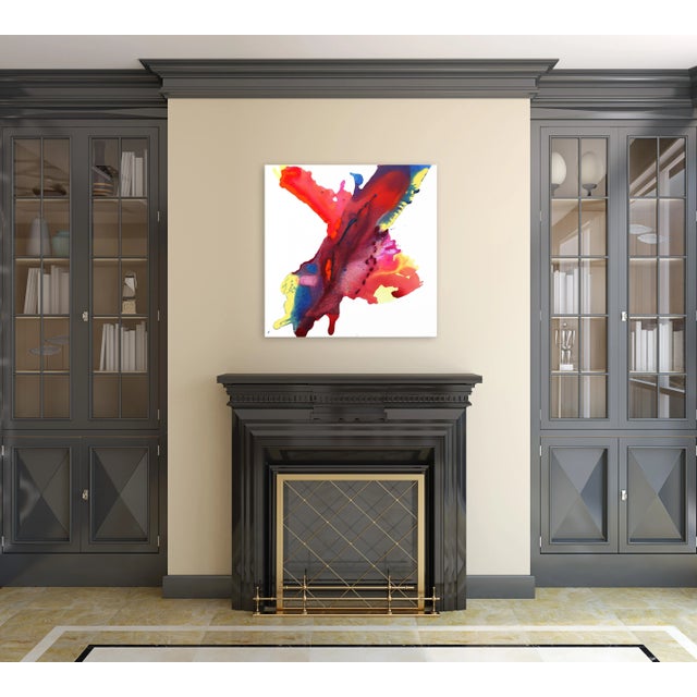 Textile ''Rising'' Contemporary Abstract Acrylic Painting by Clara Berta For Sale - Image 7 of 9