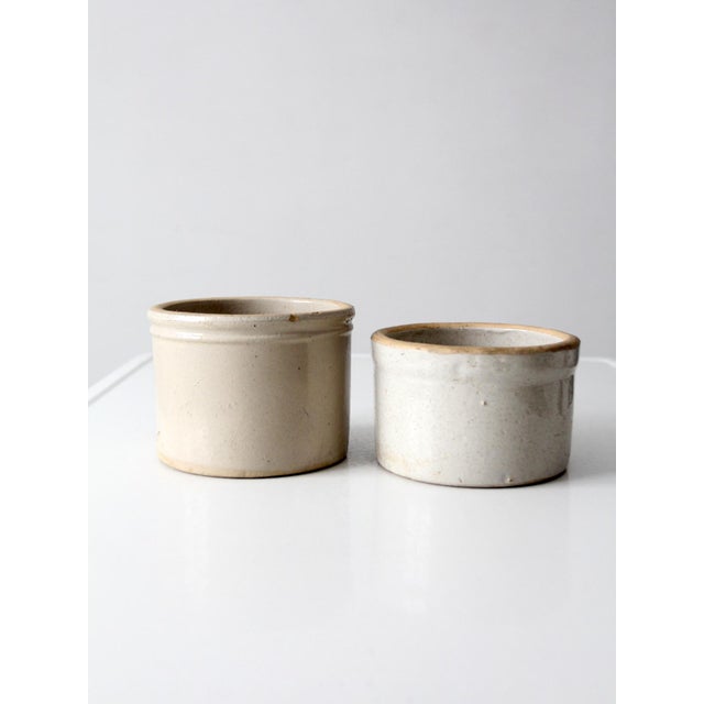 Antique Stoneware Kitchen Crocks Pair For Sale - Image 4 of 12