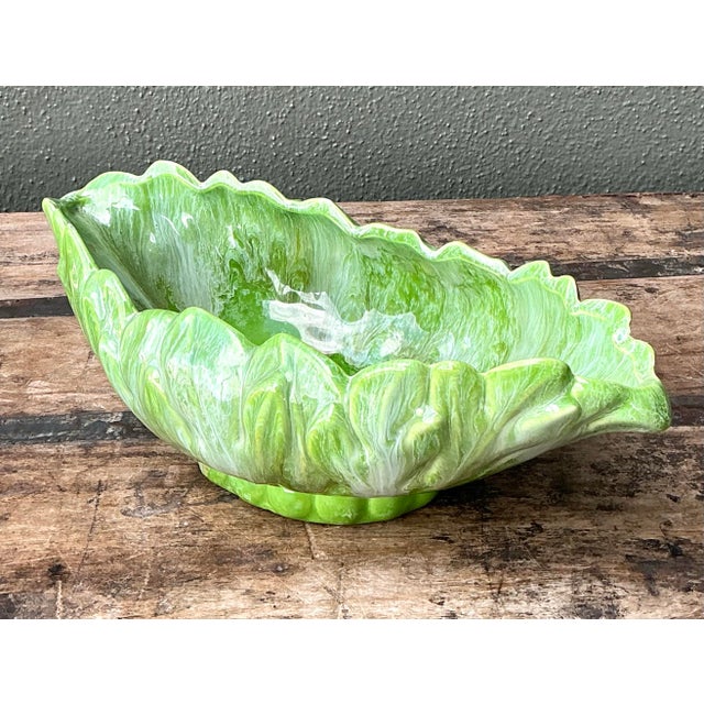 Vintage Royal Haeger Glazed Ceramic Leaf Bowl For Sale - Image 9 of 12