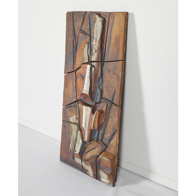 Mid-Century Modern Oversized Ceramic MCM Wall Hanging Sculpture For Sale - Image 3 of 8