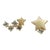 14k Solid Gold Japanese Asymmetric Star Women Modern Diamond Stud Earrings - 2 Pieces For Sale