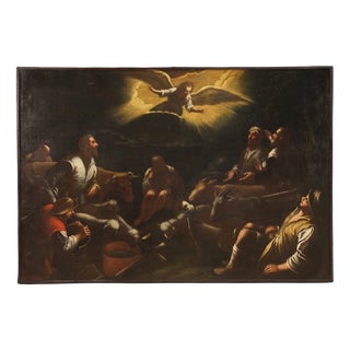 Bassano School Artist, The Announcement to the Shepherds, 1630, Oil on Canvas For Sale