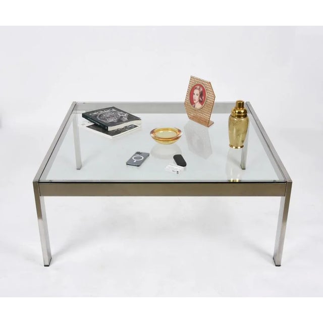 Mid-Century Squared Steel Tau Coffee Table by Gae Aulenti for La Rinascente, 1970s For Sale - Image 11 of 18
