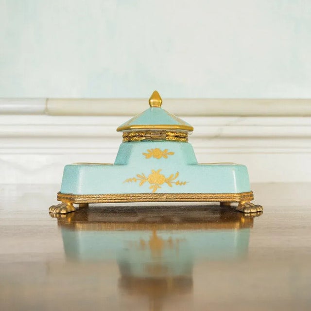 19th Century Porcelain Inkwell Holders, Set of 2 For Sale - Image 10 of 13