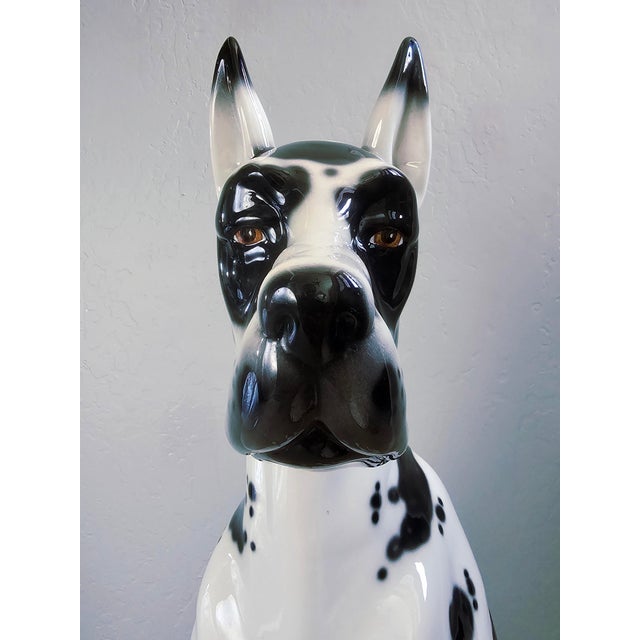 1980s Life Size Great Dane Porcelain Dog Sculpture by Lladro Hispania of Spain For Sale - Image 9 of 18