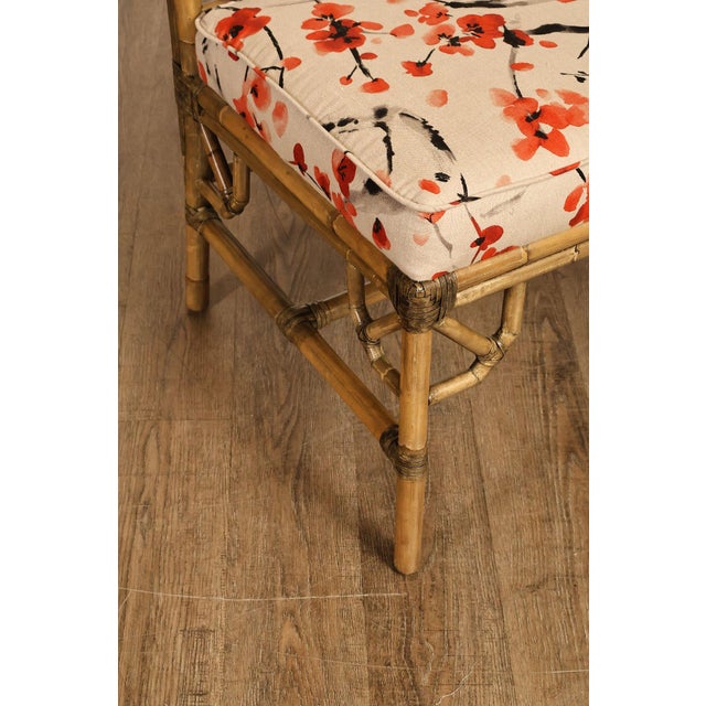 Chinese Chippendale Style Set Of Four Rattan Bamboo Dining Chairs For Sale - Image 15 of 18