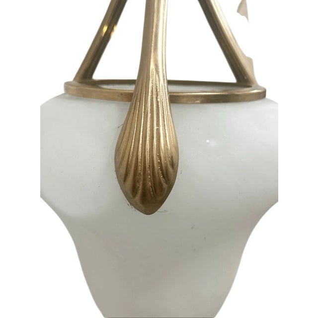 Vintage Marbled Glass Pendant Hallway Light For Sale - Image 4 of 8